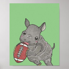 Aangepaste zachte baby neushoorn dier kinderkamer  poster