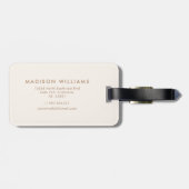Aangepaste zachte lichtbeige roze bloemige hemelse bagagelabel (Achterkant horizontaal)