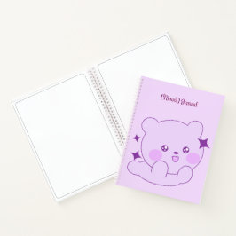 Aangepaste zachte paarse glinsterende beer kawaii notitieboek