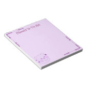 Aangepaste Zachte Paarse Glitter Beer Welp Notitieblok (Schuin)
