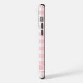 Aangepaste zachte pastel roze wit geruit patroon iPhone hoesje (Linkerkant)