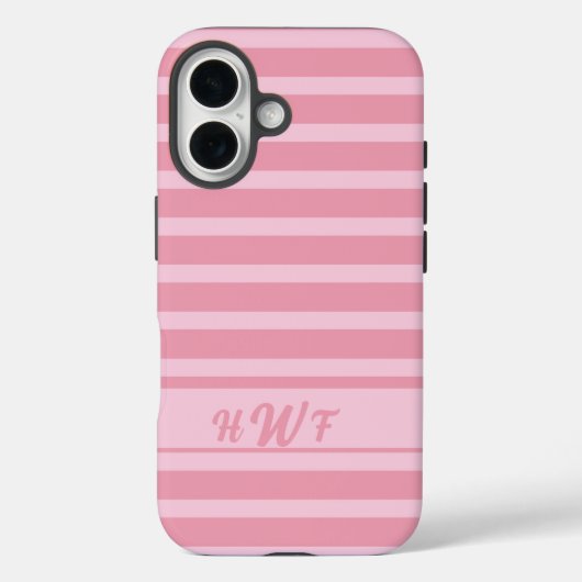 Aangepaste zachte roze monochrome gestreepte Case-Mate iPhone case (Achterkant)