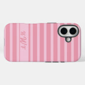 Aangepaste zachte roze monochrome gestreepte Case-Mate iPhone case (Achterkant (horizontaal))