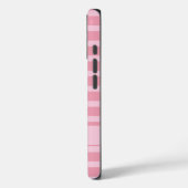 Aangepaste zachte roze monochrome gestreepte Case-Mate iPhone case (Achterkant / Links)