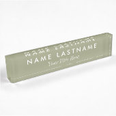 Aangepaste zachte saliegroene minimale moderne tit naambordje