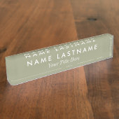 Aangepaste zachte saliegroene minimale moderne tit naambordje (Zijkant)