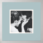 Aangepaste zachte stoffige blauwe rand foto minima poster (Voorkant)
