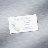 Aangepaste Zachte Waterverf Blauw Groen Dragonfly  Magnetisch Visitekaartje (Voorbeeld)