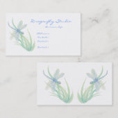Aangepaste zachte Waterverf blauwe groene libel Visitekaartje (Voorkant / Achterkant)