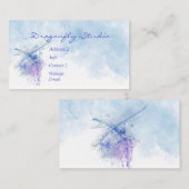 Aangepaste zachte Waterverf blauwe libel Visitekaartje (Voorkant / Achterkant)