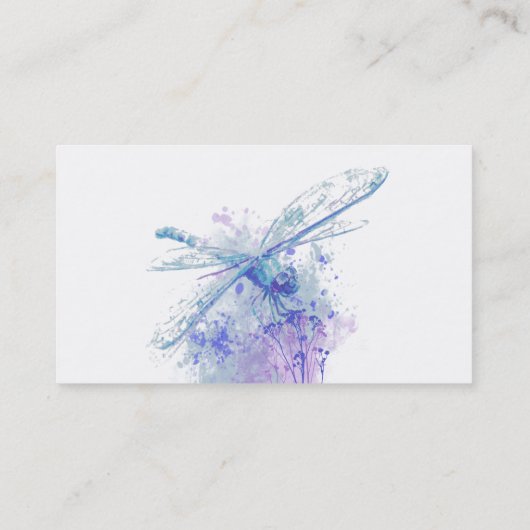 Aangepaste zachte Waterverf blauwe libel Visitekaartje (Achterkant)