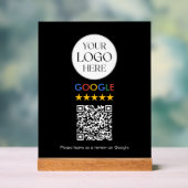 Aangepaste Zakelijk Logo Google Review QR Code Acryl Bord (Neutraal)