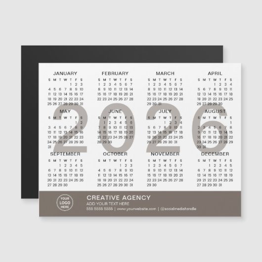 Aangepaste Zakelijke 2026 Magnetische Kalender (Voorkant / Achterkant)
