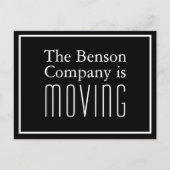 Aangepaste zakelijke adreswijziging Modern BW Movi Aankondigingskaart (Voorkant)