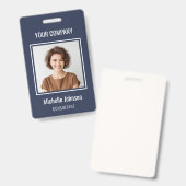 Aangepaste Zakelijke Basis Eenvoudige Medewerker N Badge (Voor- en achterkant)