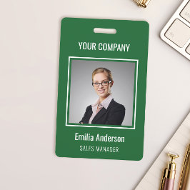 Aangepaste zakelijke basisnaam Werknemersnaam Foto Badge