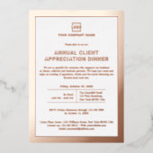 Aangepaste zakelijke bedrijfs corporate evenement  folie uitnodiging (Voorkant)