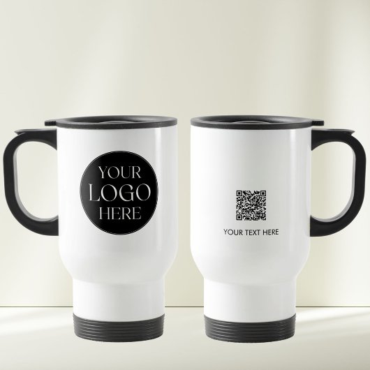 Aangepaste zakelijke bedrijfslogo QR-code promotio Reisbeker
