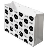 Aangepaste zakelijke bedrijfstap en herhalingslogo groot cadeauzakje (Voorkant Gekanteld)