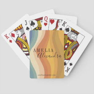 Aangepaste zakelijke branding retro streep geel bl pokerkaarten