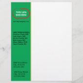 Aangepaste zakelijke briefhoofd - Groene/gouden zi (Voorkant)