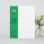 Aangepaste zakelijke briefhoofd - Groene/gouden zi (Staand voorkant)