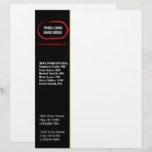 Aangepaste zakelijke briefhoofd - zwarte/gouden zi (Voorkant / Achterkant)