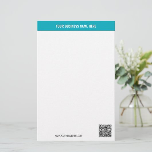 Aangepaste zakelijke briefpapier Sjabloon met QR-c (Staand voorkant)