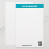 Aangepaste zakelijke briefpapier Sjabloon met QR-c (Voorkant / Achterkant)