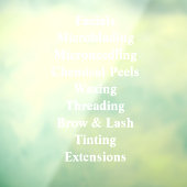 Aangepaste zakelijke diensten Lijst Basic Salon Sp Raamsticker (Vel 3)