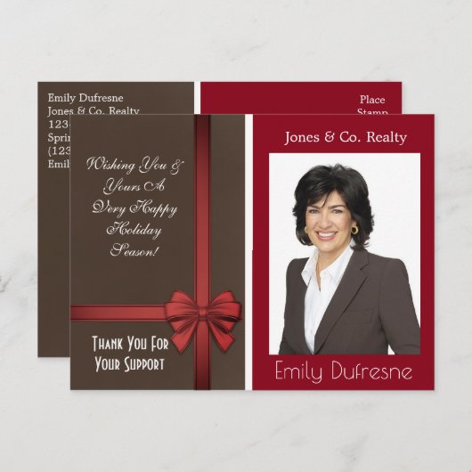 Aangepaste zakelijke feestdagen briefkaart (Voorkant / Achterkant)