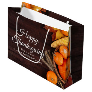 Aangepaste zakelijke fijne Thanksgiving pompoenen Groot Cadeauzakje