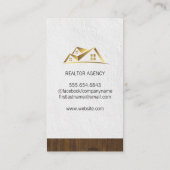 Aangepaste Zakelijke Foto | Gouden Vastgoedlogo Visitekaartje (Achterkant)