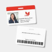 Aangepaste zakelijke foto naam werknemer badge (Voor- en achterkant)