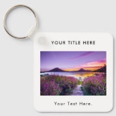 Aangepaste Zakelijke Foto QR-code & Tekst Dubbelzi Sleutelhanger (Voorkant)
