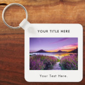 Aangepaste Zakelijke Foto QR-code & Tekst Dubbelzi Sleutelhanger (Voorkant)