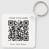 Aangepaste Zakelijke Foto QR-code & Tekst Dubbelzi Sleutelhanger (Achterkant)