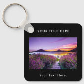 Aangepaste Zakelijke Foto QR Code & Tekst Dubbelzi Sleutelhanger (Voorkant)