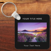 Aangepaste Zakelijke Foto QR Code & Tekst Dubbelzi Sleutelhanger (Voorkant)