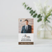 Aangepaste zakelijke foto | Sjabloon QR-code Visitekaartje (Staand voorkant)