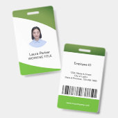 Aangepaste zakelijke foto van werknemer tekst limo badge (Voor- en achterkant)