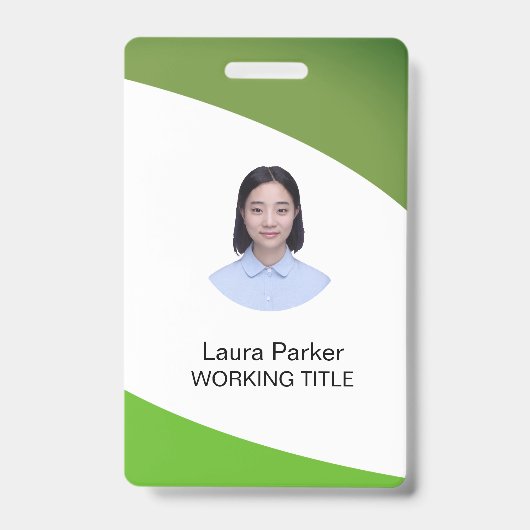 Aangepaste zakelijke foto van werknemer tekst limo badge (Voorzijde)