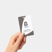 Aangepaste zakelijke foto van werknemer Tex Brown Badge (Handheld)