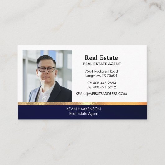 Aangepaste zakelijke foto | Visitekaartje onroeren Contactkaartje (Voorkant)