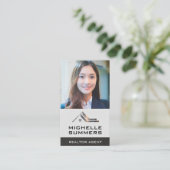 Aangepaste zakelijke foto | Vrouw voor bedrijven Visitekaartje (Staand voorkant)