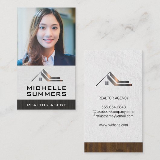 Aangepaste zakelijke foto | Vrouw voor bedrijven Visitekaartje (Voorkant / Achterkant)