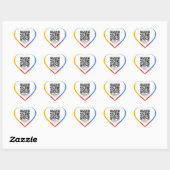 Aangepaste zakelijke Google Reviewen QR Code Compa Hart Sticker (Vel)