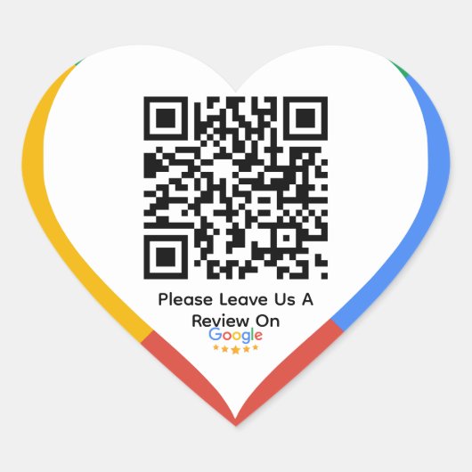 Aangepaste zakelijke Google Reviewen QR Code Compa Hart Sticker (Voorkant)