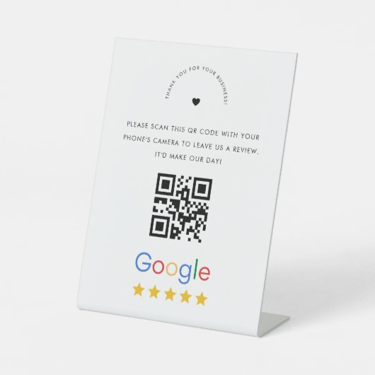 Aangepaste zakelijke Google Reviewen QR Code Compa Reclamebord Met Voetstuk (Voorkant)