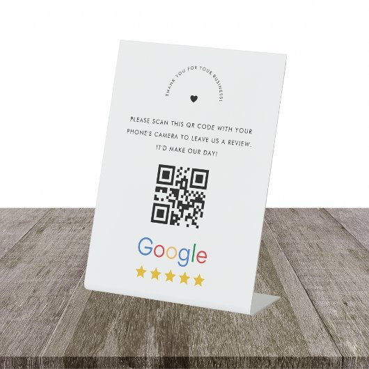 Aangepaste zakelijke Google Reviewen QR Code Compa Reclamebord Met Voetstuk